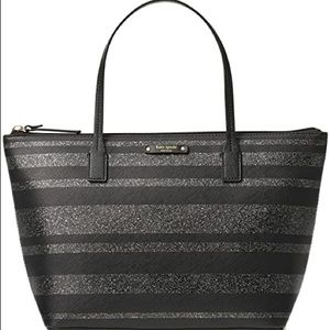 Black Glitter Stripped Kate Spade Purse ♠️